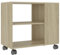 vidaXL Beistelltisch mit 2 Ebenen 4 Rollen Couchtisch Wohnzimmertisch Sofatisch Kaffeetisch Tisch Teetisch Sonoma-Eiche 70x35x55cm Holzwerkstoff