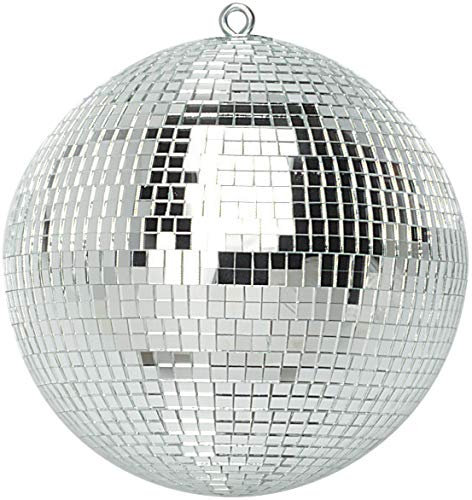 Netagon Silver Mirrored Disco Ball with Hanging Ring Lightweight Ceiling Hanging Mirror Ball, Ideal for Disco Halloween Christmas Birthday Party Decor (200mm, 8)
