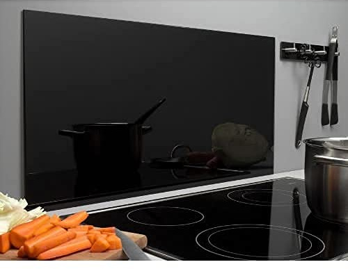 Home>it® quadratische Kotflügel 60 x 30 cm gehärtetes schwarzes Glas, Eiscreme