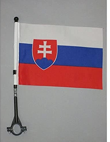 AZ FLAG - Fahrradfahne Slowakei - 21x14 cm - Slowakische Fahrradflagge 14 x 21 Cm - Fahrrad Flaggen