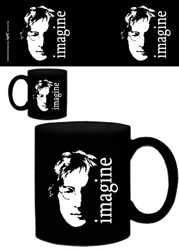 1art1 John Lennon, Imagine Foto-Tasse Kaffeetasse (9x8 cm) + 1x Überraschungs-Sticker
