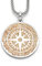 DUR Schmuck großer Anhänger Kompass Strandsand, Silber 925/-rhod. 31mm x 25mm (P3202)