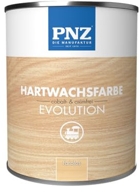 PNZ Hartwachsfarbe evolution für Innen | Nachhaltig hergestellt mit regionalen Rohstoffen | besonders strapazierfähig | Arbeitsplatten, Holzmöbel, Holz-Boden, Gebinde:0.75L, Farbe:farblos