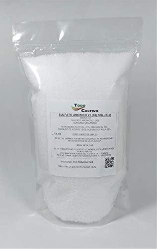 SOLFATO di ammonio 21% 1kg. Fertilizzante con elevato contenuto di azoto, per la crescita e il vigore delle piante