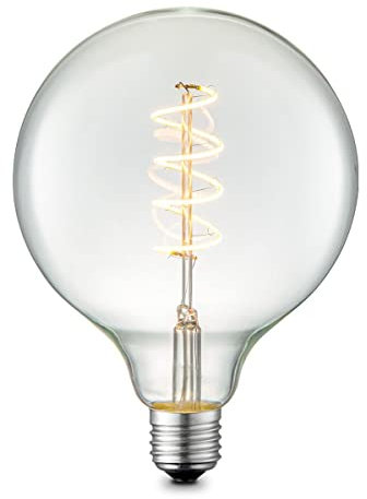 Home Sweet Home Edison Vintage E27 | LED-Filament-Leuchtmittel Globe | G95 Spiral LED-Lampe | Klar | Dimmbar | 4W 280lm 3000K | warmweißes Licht | für E27-Fassungen