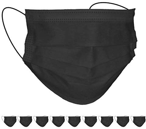 10 Stück, schwarze Einweg-Gesichtsmasken / Mundschutz / Staub-Masken