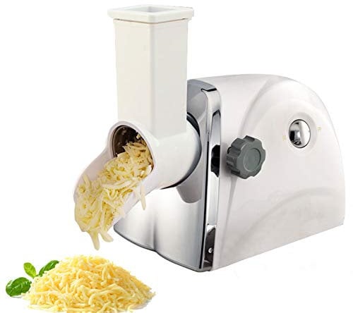 APOE Electric Cheese Grater Machine, Rotary Cheese Grater Stainless Steel, Multifunctional Electric Grater for Cheese and Vegetables, Cheese Shredder with 3 Detachable Drum Blades