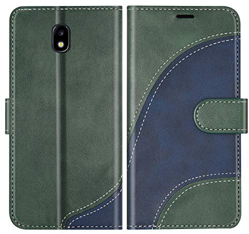 BoxTii Coque pour Galaxy J3 2017, Portefeuille Etui en Cuir PU, Magnétique Protection Housse Coque pour Samsung Galaxy J3 2017, Vert