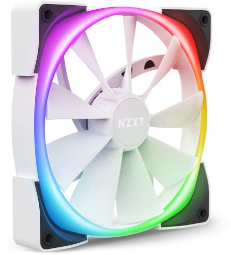 NZXT AER RGB 2-140mm - HF-28140-BW - Advanced Lighting Customizations - Winglet Tips - Fluid Dynamic Bearing - LED RGB PWM Fan - Single (Lighting Controller REQUIRED & NOT INCLUDED) - White