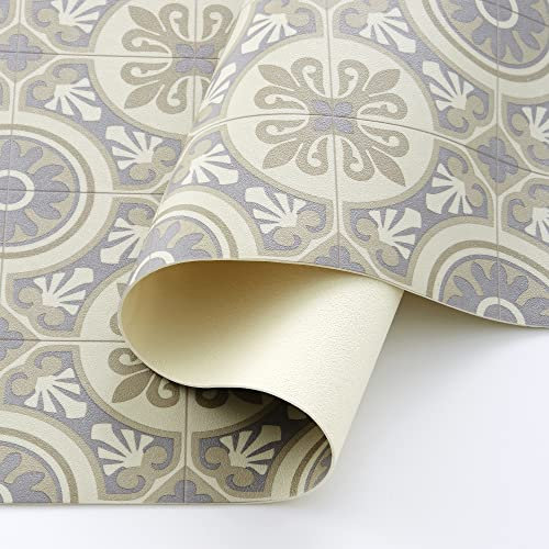 ECOMMERC3 Lisbon Tapis en Vinyle Long simulant des Carreaux 60 x 100 | Tapis antidérapant et Facile d'entretien idéal pour Couloir, Cuisine ou Environnement extérieur