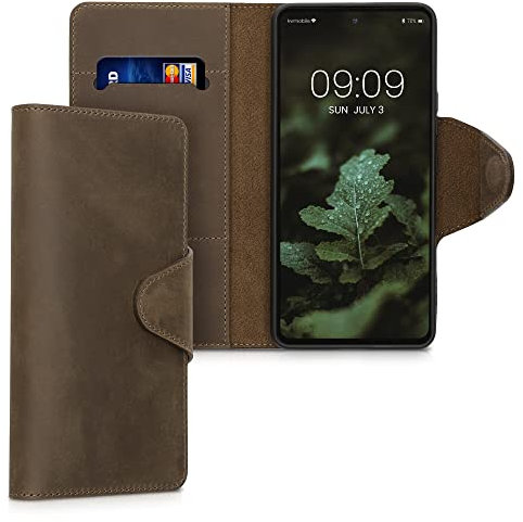 kalibri Hülle kompatibel mit Samsung Galaxy A53 5G - Leder Handyhülle Handy Case Cover - Schutzhülle in Braun