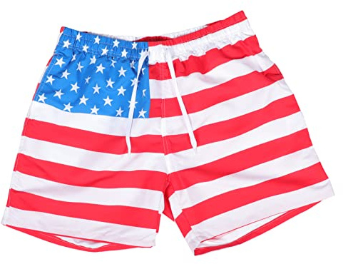 PRETYZOOM Boardshorts Zum Unabhängigkeitstag Dikies Shorts Herren Männer Bademode Strandshorts Usa-flaggen Hosen Shorts Herren Bademode Polyester Vereinigte Staaten Mann Anti Peinlichkeit