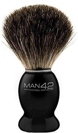 MAN42 Rasierpinsel 10.5 cm mit Dachshaar Borsten, schwarz