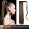 Ponytail Clip in Pferdeschwanz Extension Haarteil Haarverlängerung Zopf Hair Piece gewellt Wavy wie Echthaar Mittelbraun & Hellbraun gemischt Glatt-22(58cm)-110g