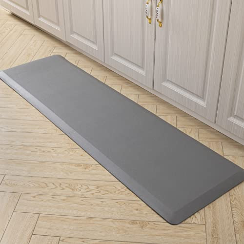 Carvapet rutschfest Küchenteppich Anti Ermüdungsmatte 20MM Dicke Küchenläufer Schaum-Stehmatten PVC Wasserdicht Laufteppich Küchenmatte Bodenmatte(Grau,44x152cm)