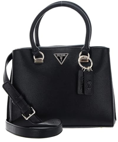 GUESS Women Noelle Girlfriend Satchel Bag, Schwarz