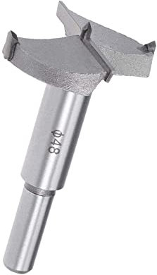 TA-VIGOR 48mm Forstner Wood Boring Drill Bits, Hole Saw Carbide Alloy Steel Tip Round Shank Cutting for Hinge Plywood Wood Tool