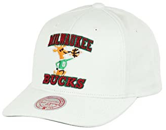 Mitchell & Ness Milwaukee Bucks NBA All In HWC Pro Crown Fit White Snapback Cap - One-Size