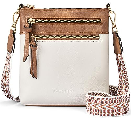BOSTANTEN Damen Handy Umhängetasche, PU Leder Crossbody Schultertasche, Reißverschlusstasche Handtasche Damen Umhängetasche