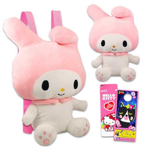 Hello Kitty and Friends My Melody Plushie Set - Bundle with 14 My Melody Plush Doll with Carrying Straps Plus Stickers and More | Hello Kitty and Friends Gifts