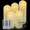 ALED LIGHT Luce Candela Ricaricabili, vera cera lampeggiante LED fiamma, lampada a led candele elettriche con telecomando, set di 5 candele decorative per Natale, festa (5 5,5 6 7 8)