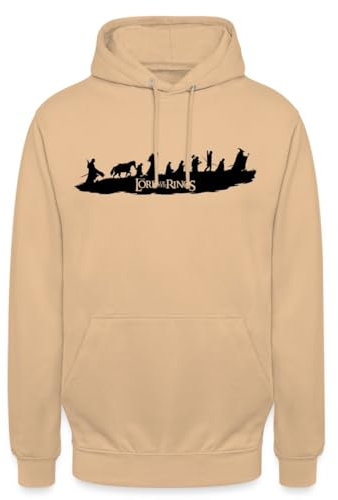 Spreadshirt Der Herr Der Ringe Logo, Gandalf Und Die Gefährten Unisex Hoodie, XL, Beige
