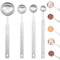 4 Pack Long Handle Measuring Spoons Stainless Steel Metal Spoon Set Stainless Steel Coffee Scoops Includes 1/4 TSP, 1/2 TSP, 1 TSP, 1 tbsp for Accurate Measure Liquid Dry Ingredients Ground Coffee