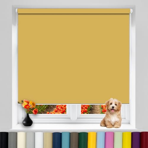 Plissee ohne Bohren 110 x 200 cm Verdunkelnd Rollos, Rollo verdunkelung Fenster Rollo Sonnenchutz Sichtschutz und Sonnenchutz für Fenster & Tür, Khaki