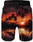 Loveternal Badehose für Herren Jungen Badeshorts für Männer Kurz 3D Lustig Rote Palme Schnelltrocknend Beachshorts Boardshorts Strand Shorts mit Mesh-Futter und Verstellbarem Tunnelzug XL