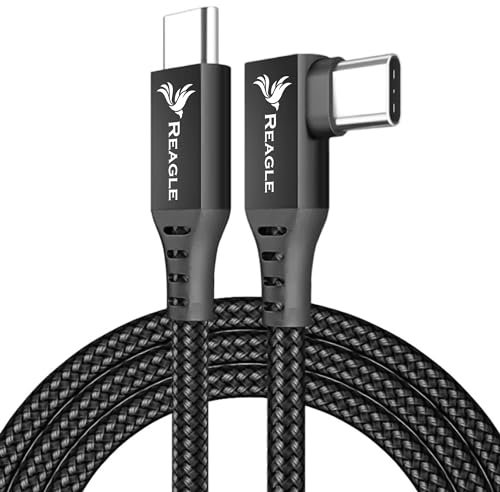 Reagle Cavo 5 m per OCULUS LINK SteamVR QUEST 2 META USB C USB 3.2 Gen 2 10 Gbps 3 A connettore angolare in nylon intrecciato compatibile con Meta Oculus Quest Pico