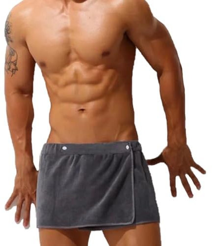 Serviette De Bain Douce Portable pour Hommes, Courte, en Microfibre, pour Plage, Salle De Bain, Le Spa, Douche, Enveloppante