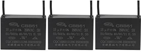 3 Stück Deckenventilator-Kondensator CBB61, metallisierter Polypropylen-Folienkondensator, ideal for Ventilatoren, Pumpen, Motoren, laufend ZOUCUNXIYIN