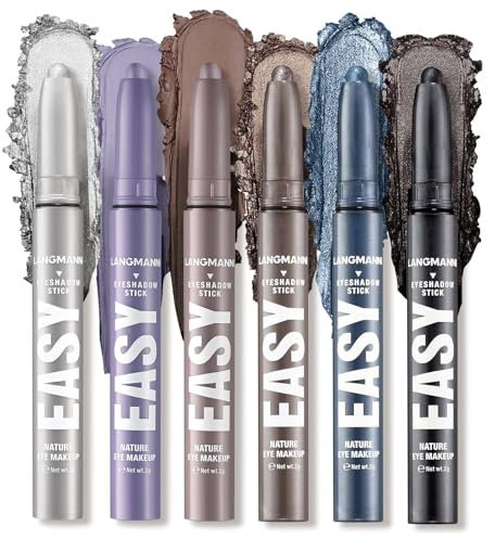 6 Stück Wasserfester Zweifarbiger Glitzer Lidschattenstift, Lidschatten Stick Weiche Cremige Eye Makeup Kit, Neuest Lidschatten stift, Langanhaltendes Augen-Make-Up, Classy Lidschatten Sticks (D)