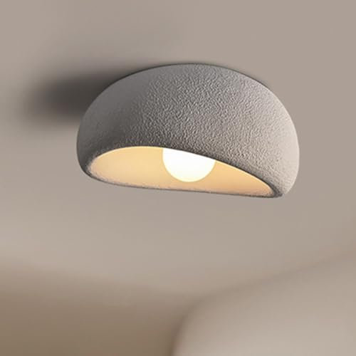 Sedtonmu Wabi Sabi Deckenleuchte E27 Wohnzimmerlampe Dimmbar Kreative Japanische Deckenlampe für Schlafzimmer Küche Wohnzimmer Flur,Grau