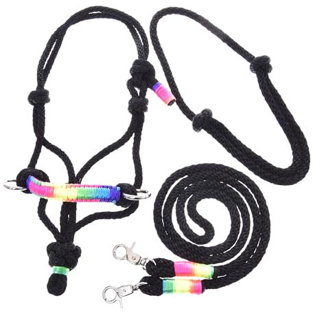 LarDen Hobby Horse Zubehör SeilSet - Halfter mit Zügel & Halsring für Größe M Steckenpferd - Regenbogen, Stockpferd Set, Hobby Horsing Pferd, Spielzeug Kinder, Spielpferd, Hobbyhorse