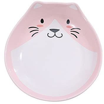 XANHOY Gamelle pour chat qui ne se renverse pas sur la nourriture pour chaton - Gamelle large et plate en céramique sûre - Forme mignonne - Facile à nettoyer