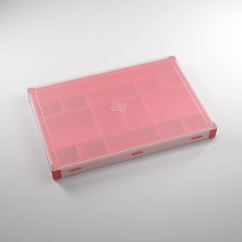 Gamegenic Token Silo XL Convertible - Versatile Storage Solution for Tabletop Gaming Accessories, 15 Removable Trays in 5 Different Sizes, Stackable Token Box, Red Color, Made