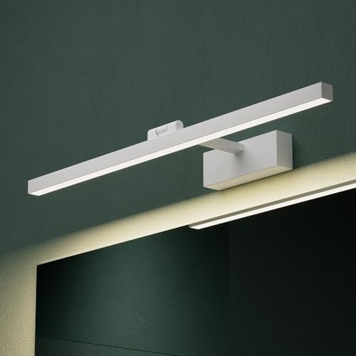 Mai & Mai Spiegelleuchte 60cm LED Badlampe | Spiegellampe, 4000K Badezimmer Lampe | 180° Drehbar Sandweiß 14W Strahlenschön