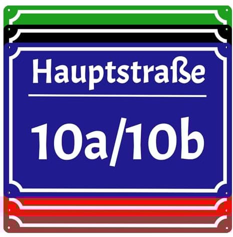 Hausnummernschild, Groß hausnummer aus aluminium, strassenschild mit hausnummer，15 X 20 cm / 20 X 30 cm / 30 X 40 cm，blau schwarz