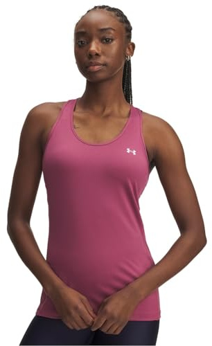 Under Armour Femme Tech Mesh Racer Tank Veste, Fuchsia Crépuscule/Blanc, XL EU