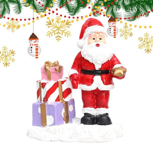 lanliflying Weihnachts- -Figuren, Weihnachtsmann-Figuren, Weihnachtsdekoration, Weihnachtsdorf-Ornamente, Vintage-Weihnachtsdekoration, Landschaft aus Kunstharz