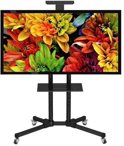 DXYOYONGOZ Soporte TV Ruedas, Soporte TV Pie, con Estante Ajustable en Altura y Soporte for Pantalla Plana