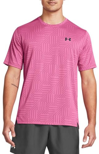Under Armour Men's Tech Vent Geotessa Short Sleeve T-Shirt in Pink