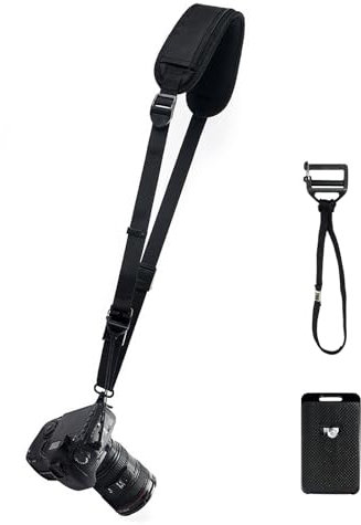Camera Strap Neck Shoulder Strap for SLR DSLR Canon Nikon Sony Olympus Pentax Anti-slip Over Shoulder Camera Sling Quick Release with Safety Tether Adjustable Neck Rope for Outdoor Photography