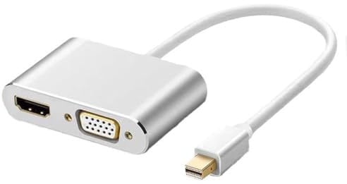 HRIOEKAX Adaptador Mini DisplayPort a HDMI VGA, multifunción, Displayport Mini DP a HDMI VGA 1080P macho a hembra 2 en 1, cable convertidor