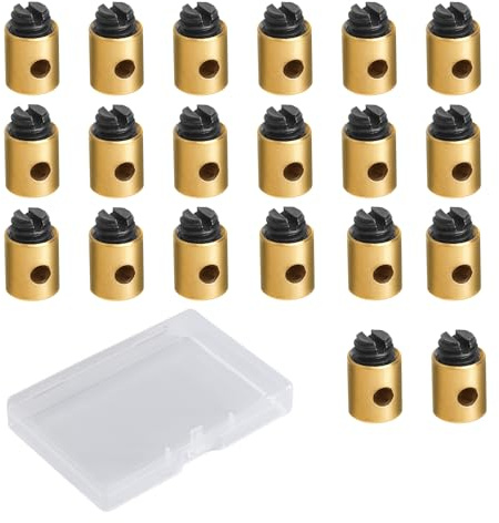 TMZELOA Bowdenzug Nippel 20 Stück 5x6mm Messing Schraubnippel Set – Lötfrei Klemmnippel mit Stellschraube und Kunststoffbox – Ersatzteile für Motorrad Fahrrad Mofa Roller Bremskabel Gaszug