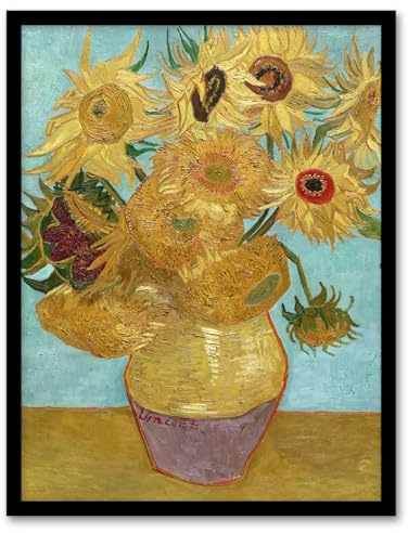 Artery8 Vincent van Gogh Vase with Twelve Sunflowers Framed Wall Art Print Home Décor A4