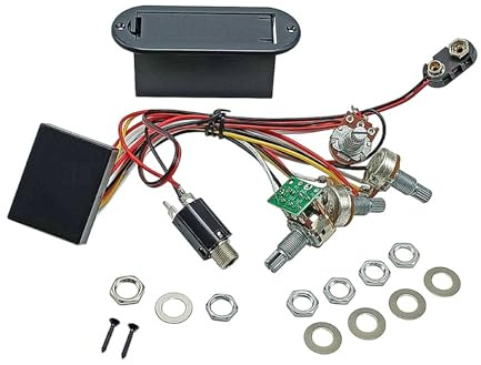 1 Set Bassgitarren Tonabnehmer Vorverstärker E Bass Tonabnehmerteil Aus Kunststoff Und Metall Für Verbesserte Klangklarheit Und Einfache Einrichtung Zubehör Für Saiteninstrumente