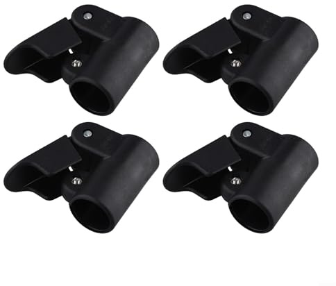 4er-Pack ABS-Kunststoff-Zeltstangenklemmen, schnelle sichere Verschlüsse für 22–25 mm Baldachin, Wohnwagen, Markise, Annexe Rohre, zuverlässige Outdoor-Camping- und Wanderausrüstung für