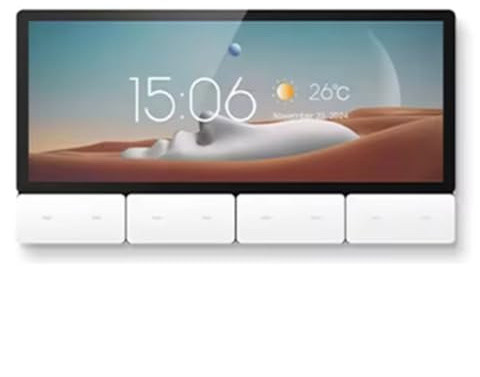 Muuookka Panneau de Contrôle de Dispositif TUYA Smart Center ZIGBEE WiFi Écran Tactile IR BT Amplificateur Mural Système de Musique Android 11 Fonctionnalité de Scène Blanc